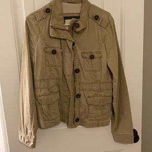 Khaki belted jacket. Size Large.